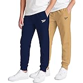 Reebok Boys Sweatpants - 2 Pack Performance Fleece Boys Joggers Athletic Pants with Elastic Waistband for Toddlers and Kids