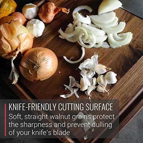 Walnut Wood Cutting Board by Virginia Boys Kitchens - 20x15 American Hardwood Chopping and Carving Countertop Block with Juice Drip Groove