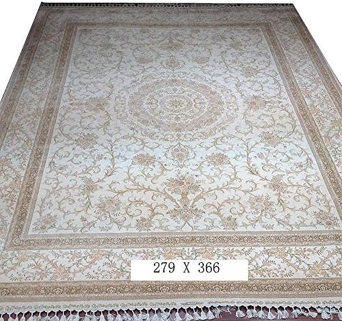 Yilong 9'x12' Vintage Persian Rugs Handmade Silk on Silk Oriental Living Room Carpet