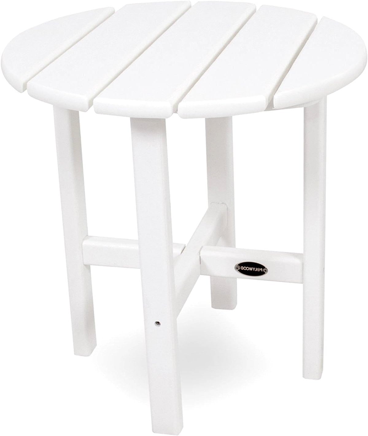 Amazon Com Small Patio Side Table Round End White Wooden Water
