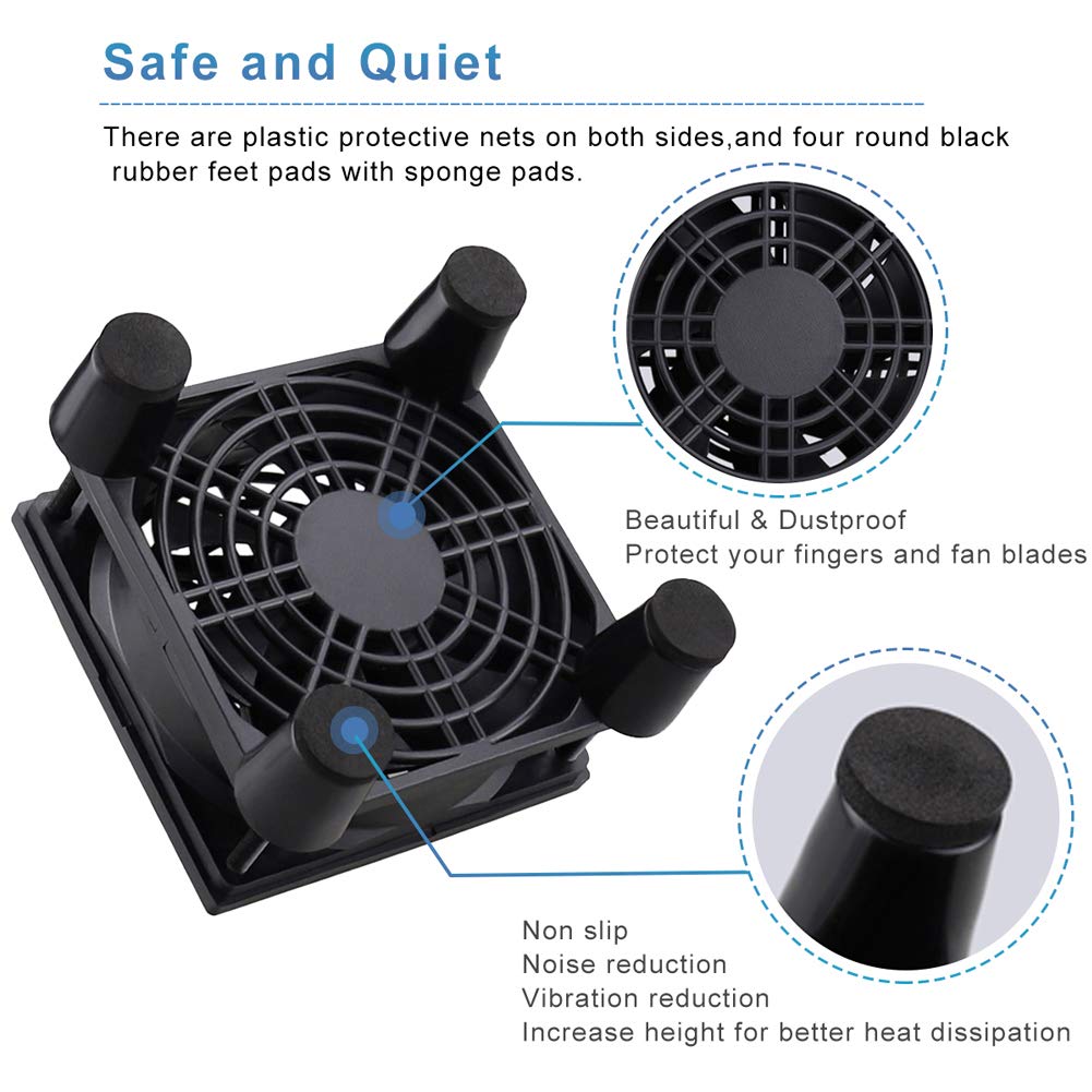 Mua GDSTIME Quiet 80mm USB Router Cooler Fan with Speed Controller, DC ...