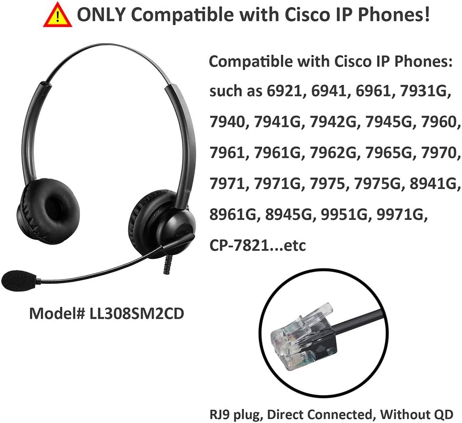 Oppetec Wired RJ9 Landline Phone Headset with Noise Cancelling ...