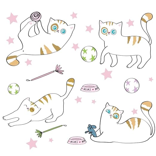 RALCAN Mini Etiqueta Engomada De La Historieta DIY Gatito Feliz ...