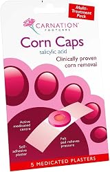 CARNATION Corn Caps 5 Medicated Plasters Salicylic Acid Footcare