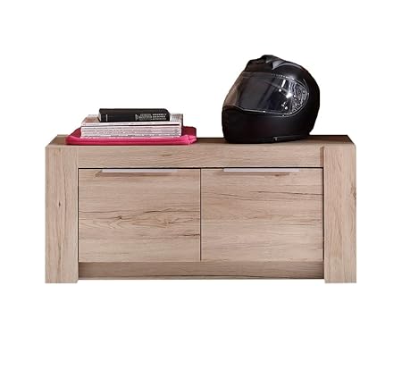 trendteam 131731290 Sitzbank Cougar mit Korpus und Front in Eiche San Remo hell Nachbildung, 96 x 43 x 40cm