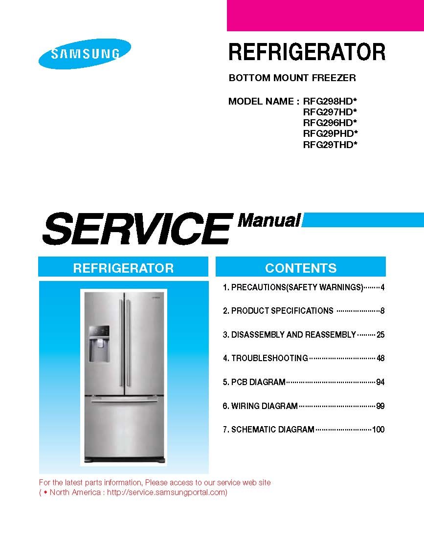 SAMSUNG RFG297HDRS-RFG297HD AND MANY MORE MODELS SERVICE MANUAL Paperback –  2011