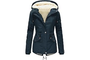 Muyise Women's Winter Warm Coats Sherpa Lined Fleece Puffer Jackets Long Drawstring Faux Fur Hooded Thicken Parka Outerwear