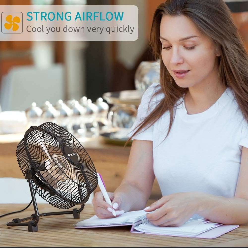 OPOLAR USB Powered Desk Fan with USB plug, 9 Inch Quiet Portable Fan with Enhanced Airflow, 2 Speeds,Perfect Personal Cooling Fan for Home Office Table: Home & Kitchen