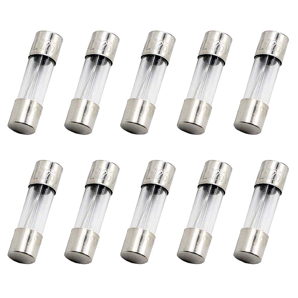 SIXQJZML 10 Pack F0.5AL 500mA Fast-Blow Fuse 0.5A 0.5amp 125V Glass Fuses 0.2 x 0.78 inch / 5 x 20 mm (125Volt F0.5A): Industrial & Scientific
