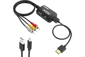 RCA to HDMI Converter,1080P AV to HDMI Adapter with RCA Cable & HDMI Cable,ABLEWE CVBS Composite to HDMI Supports PAL/NTSC fo