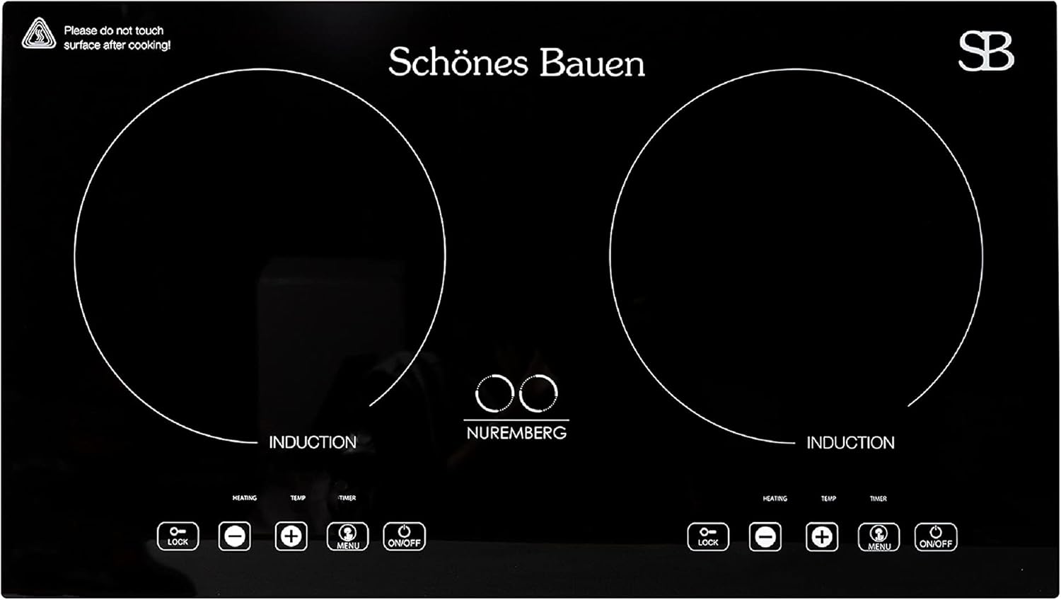 Schönes Bauen Nuremberg 1600W Induction Cooktop Built-In or Portable Double Induction Burner Plate. 120V Electric Stove For Cooking 27 inches: Kitchen & Dining
