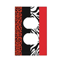 Red Black Modern Geometric Cheetah Zebra Leopard