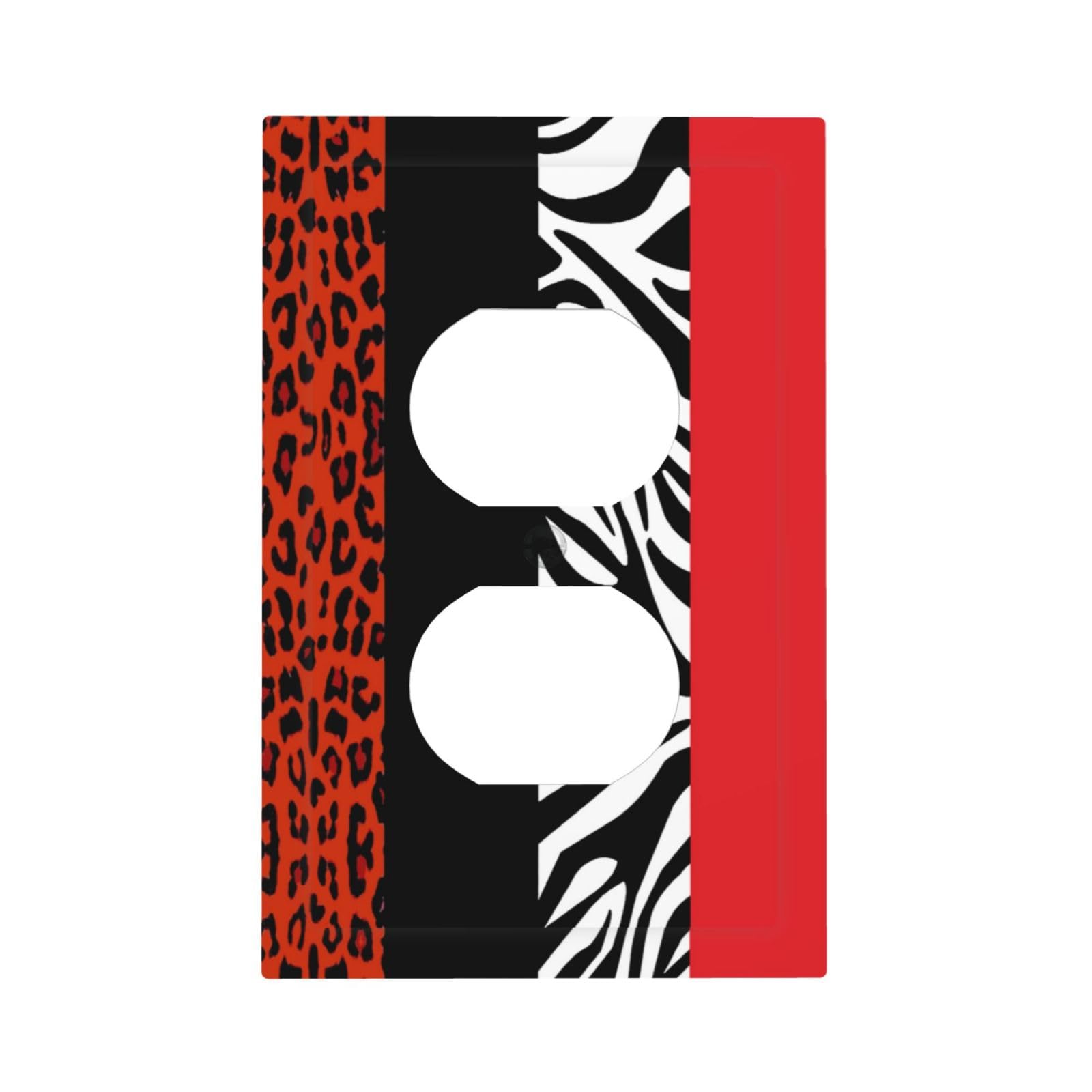 Red Black Modern Geometric Cheetah Zebra Leopard