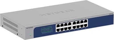 NETGEAR GS516 16 Port Gigabit Ethernet Unmanaged Switch Desktop Wall Rackmount