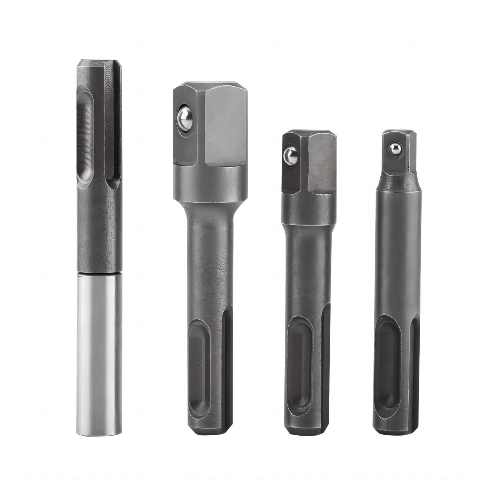 VIFER Bit Holder SDS Plus Shank to 1/4" Hex Socket Adaptor and 1/4" 3/8" 1/2" Square Drill Bit Extension Connector