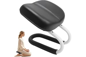 Engorgio Meditation Bench Black, Adjustable Height Meditation Chair, Kneeling Meditation Stool, Seiza Chair, Prayer Bench with Cushion for Home Studio Portable Non-Slip Yoga Stool.