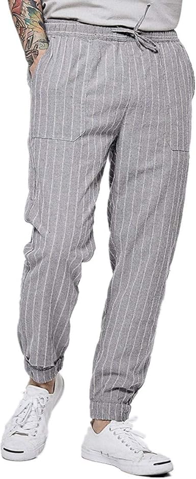 mens linen striped pants
