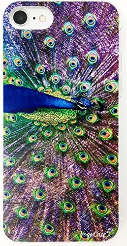 iPhone 7 Case, YogaCase InTrends Silicone Back Protective Cover (Peacock Full Color)