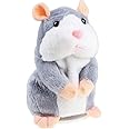 BestLand Plush Interactive Toys PRO Talking Hamster Repeats What You Say Electronic Pet Chatimals Mouse Buddy for Boy and Girl, 5.7 x 3 inches, Gray