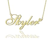 AOLO Skyler Heart Name Necklace 18k Gold Plated