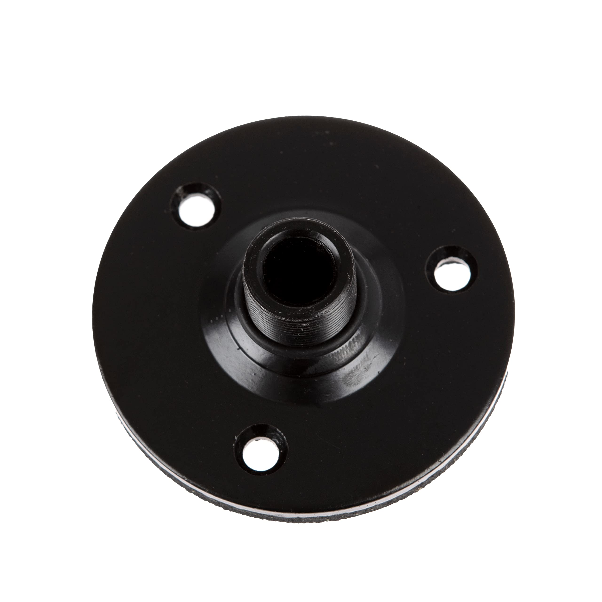 PULSE Gooseneck Microphone Flange Mount – ⅝" Thread, 60mm Base, Countersunk Fixing Holes, Rubber Dampening Pad, Black – PLS00425