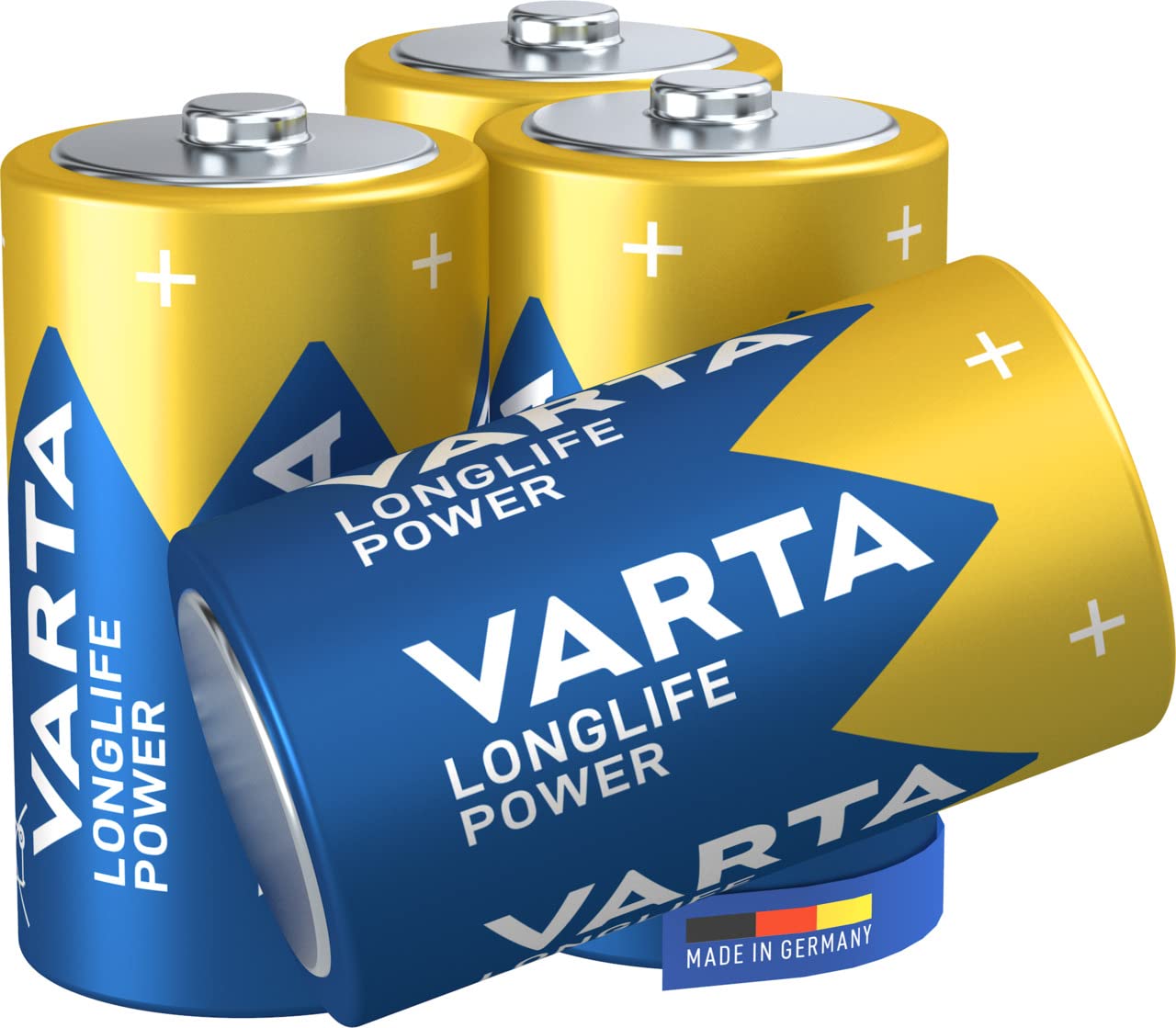 VARTA Longlife Power D Mono LR20 Alkaline Battery (4-pack) - Made in Germany - ideal for toys, torches, CD players and other battery-powered devices