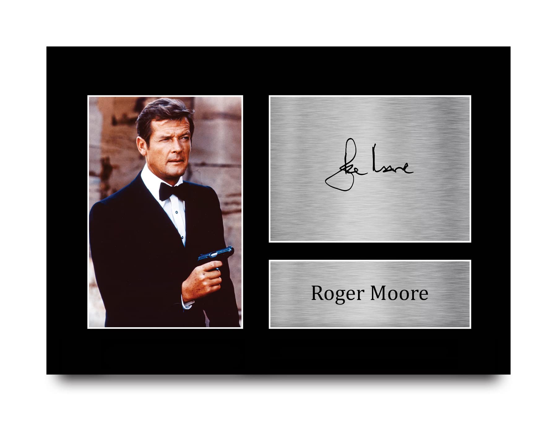 HWC Trading Roger Moore Gift Signed A4 Printed Autograph James Bond Gifts 007 Print Photo Picture Display — image 1