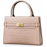 Women’s Croc-Embossed Satchel Handbag (Hermes Kelly Replica) – Top Handle Purse with Adjustable Crossbody Strap