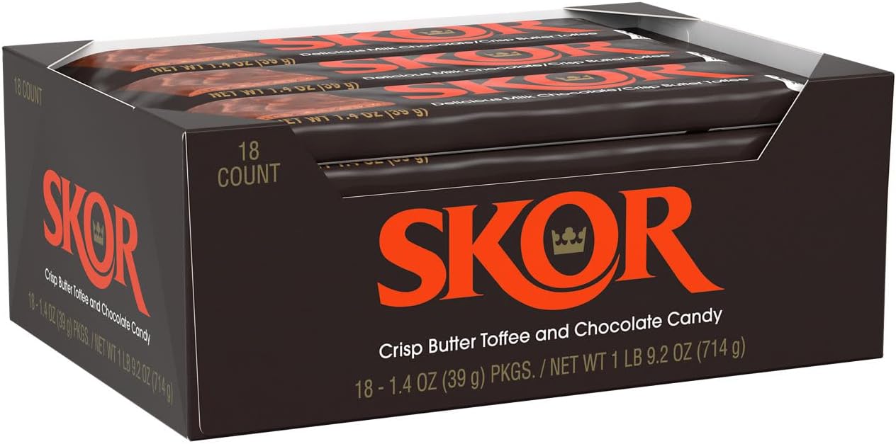 SKOR Crisp Butter Toffee and Chocolate Candy Bars, 1.4 oz (18 Count) Pricepulse