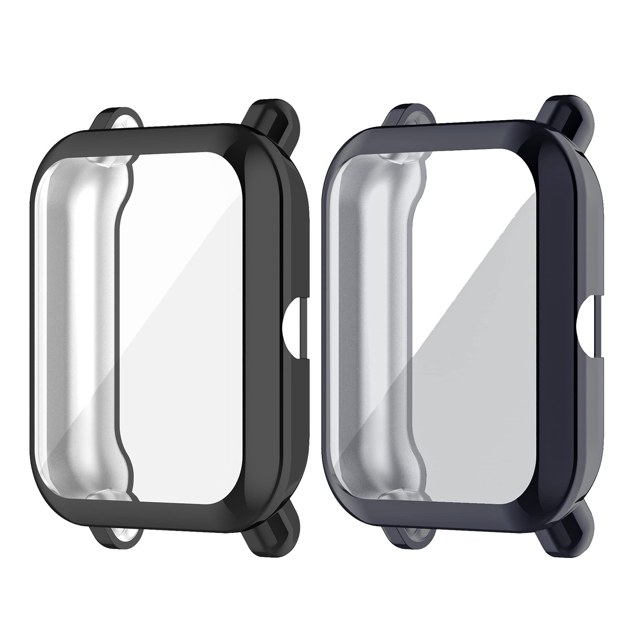Chofit Cases Compatible with Amazfit Bip U/GTS 2 Mini Case, Screen Protector Film TPU Plated Protective Case Cover Armor Shell for Bip U/GTS 2 Mini/Bip U Pro/Bip S/Bip Smartwatch (Black+Gray) — image 1