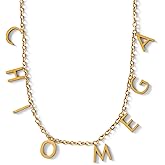 Sorority Shop Chi Omega Necklace — CO Name Necklace, 18K Gold Plated Sorority Gifts Necklace, Long-Lasting Chi Omega Gifts for Women