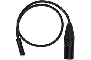 3.5mm Female to XLR Male Cable, Prevent Interference Noiseless, Stereo XLR Adapter Cord for Mixer Microphone, Ideal for Profe