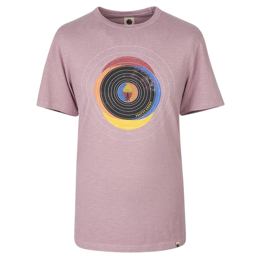 Pretty Green Mens Vinyl Print T-Shirt Pink Medium: Amazon.co.uk: Clothing