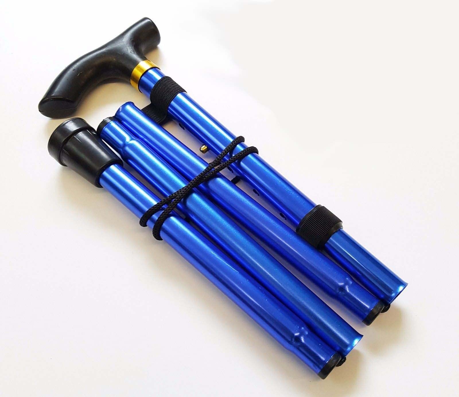 MIFAH LIGHTWEIGHT WALKING STICK, DURABLE, FOLDABLE ALUMINIUM ALLOY ELDERLY WALKING STICK CANE (Blue)