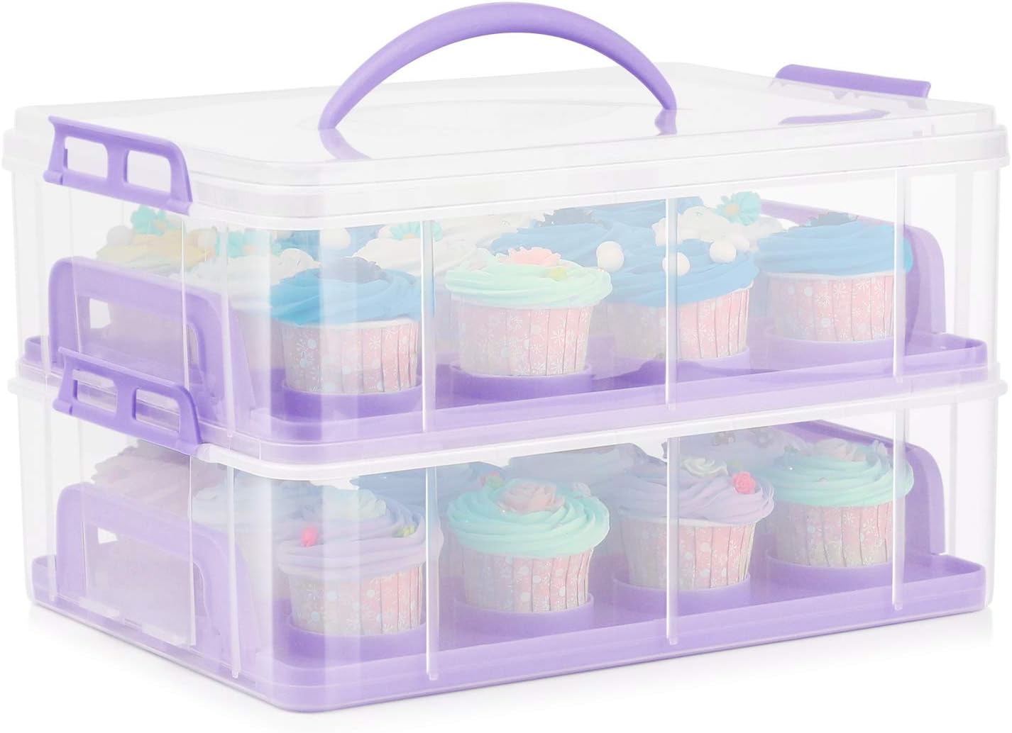 Flexzion Cupcake Carrier Holder Container Box (24 Slot, 2