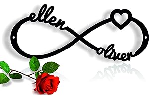 Personalized Metal Sign, Infinity Symbol, Love Sign with Heart and Custom Names, You and Me, Metal Wall Art, Anniversary Gift