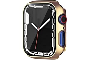 HANKN 40mm Hard Plated Case Compatible with Apple Watch Series 4 5 6 Se 40mm Tempered Glass Screen Protector Case, Full Coverage Shockproof Iwatch Bumper Cover (40 mm, Gold)