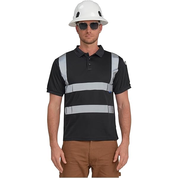 Hi Vis T Shirts For Men Work Utility Shirt Short Sleeve Safety Shirts Construction Shirts With Reflective Stripe