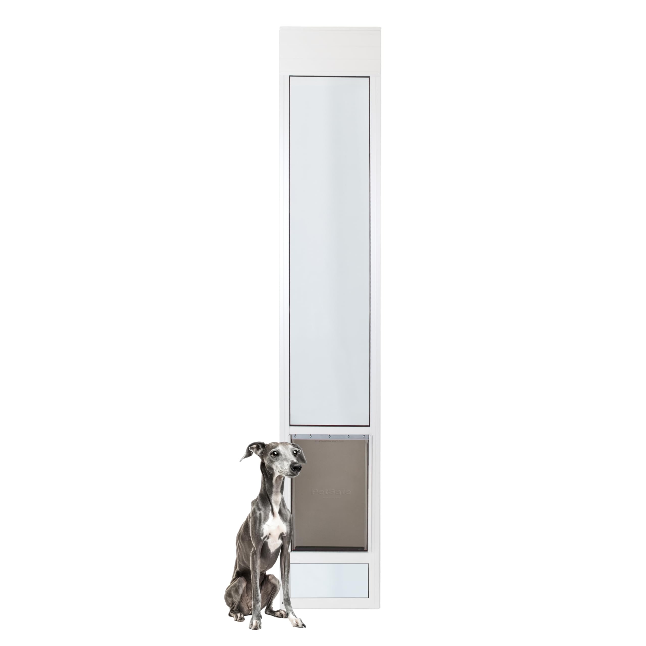 Photo 1 of ** USED*** PetSafe Sliding Glass Pet Door - No-Cut DIY Install Doggy Door for Renters - Aluminum Frame - Adjustable Height 91 7/16" to 96" - Ideal for Large Dogs Up to 130 lb - White