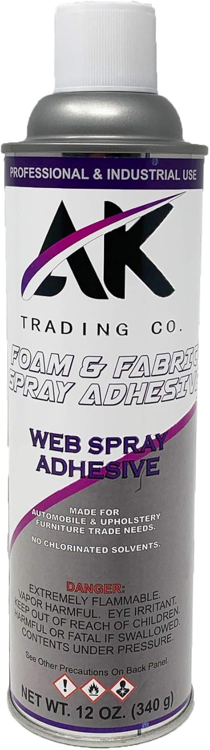 AK TRADING CO. Professional Quality General Multipurpose Spray Adhesive, Perfect for Acoustic Panels & Craft Upholstery Foam Adhesive & Fabric Glue - 12Oz Can.