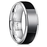 King Will 8mm Black Mens Tungsten Wedding Rings