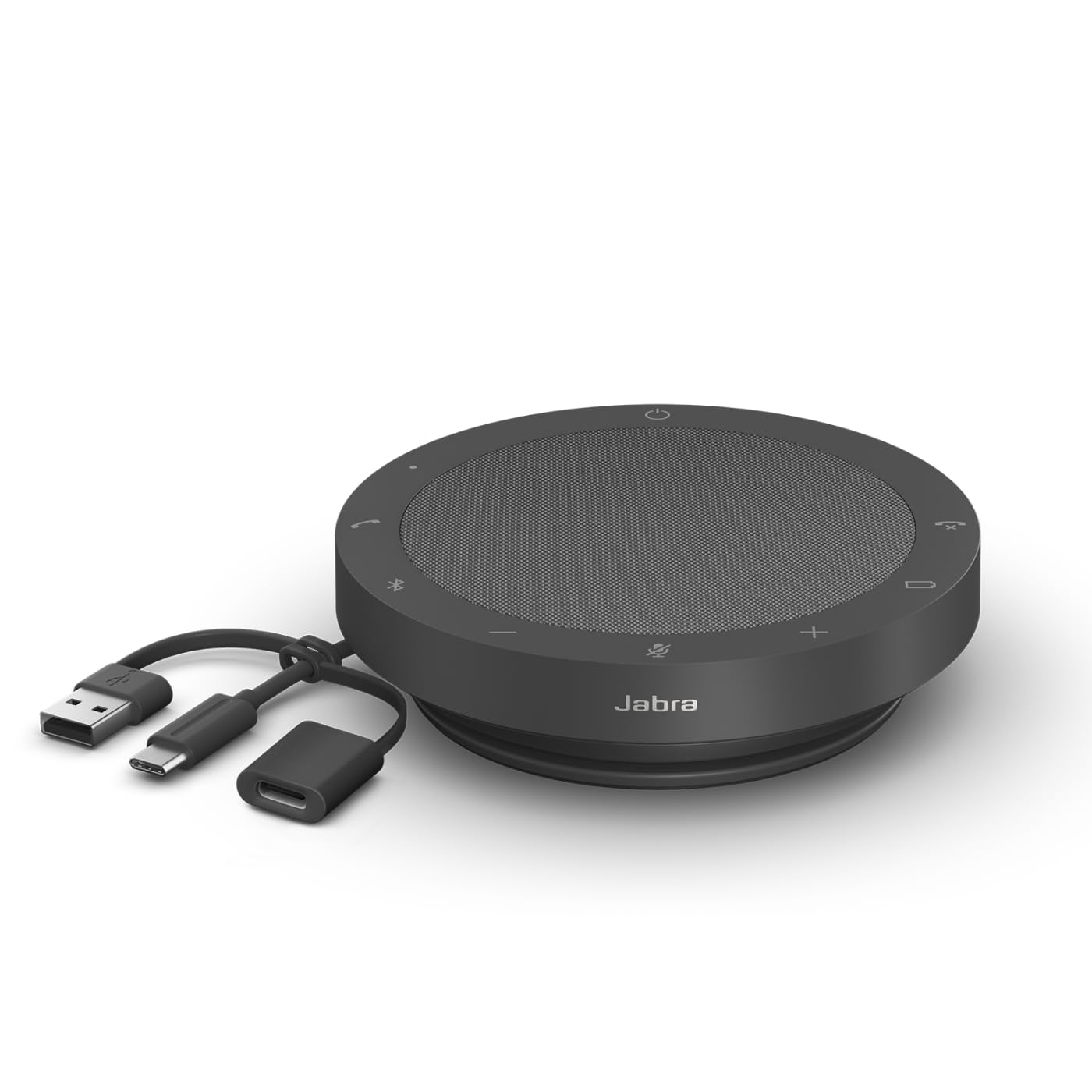 Jabra Speak2 55 Wireless Bluetooth Speakerphone with 4 Noise-cancelling Mics, Full-range 50mm Speaker, Wideband Audio, Compact and portable - Certified for Zoom and Google Meet - Dark Grey