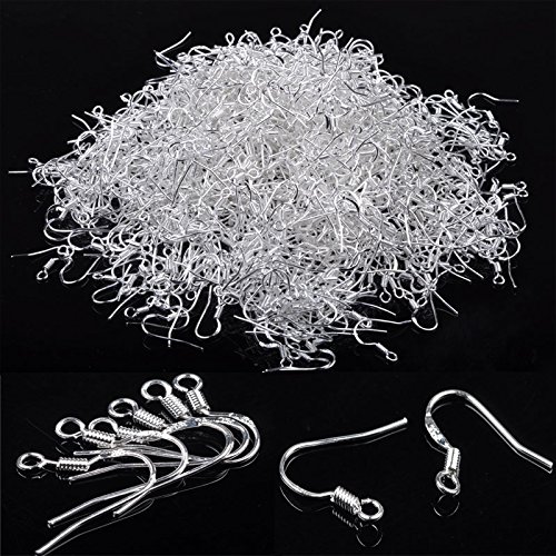 Coobbar 200Pcs/lot Jewelry Finding 925 Sterling Silver Earrings Hook Unisex Sterling Silver Jewelry Ear Hooks Earring Findings