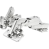 TamBee Corner Cabinet Hinge Bifold 165 Degree Lazy Susan Door Hinge 48mm Full Overlay Soft Close Hinges Concealed Hydraulic Hinges Adjustable Mounting Frameless 2 Pcs /1 Pair Full Overlay