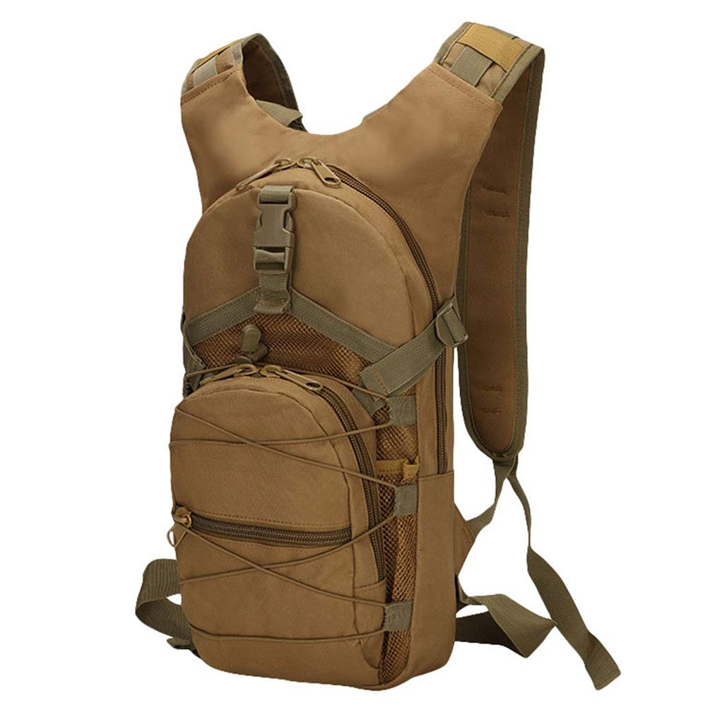 Kaiyei Military Bicycle Backpack 15L Camouflage Casual Multi-Pocket Durable Waterproof Travel Tactical Climbing Trekking Hiking Sports Small Backpack Bag Army Day Pack Khaki