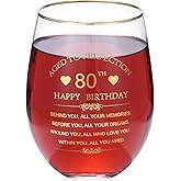 Calltoge Inspirational 80th Birthday Gifts for Women Men 15oz Wine Tumbler Red Wine Glass Cup Behind You All Your Memories Before You All Your Dreams 1946 80 Years Old Birthday Present (80th)