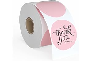 JAYARD Cute Pink Thermal Labels, 2" Thermal Printer Labels for Name Tag, DIY, QR Code, Self-Adhesive Address Shipping Stickers, Blank Circle Sticker Labels Compatible with Zebra, Rollo,750Lables