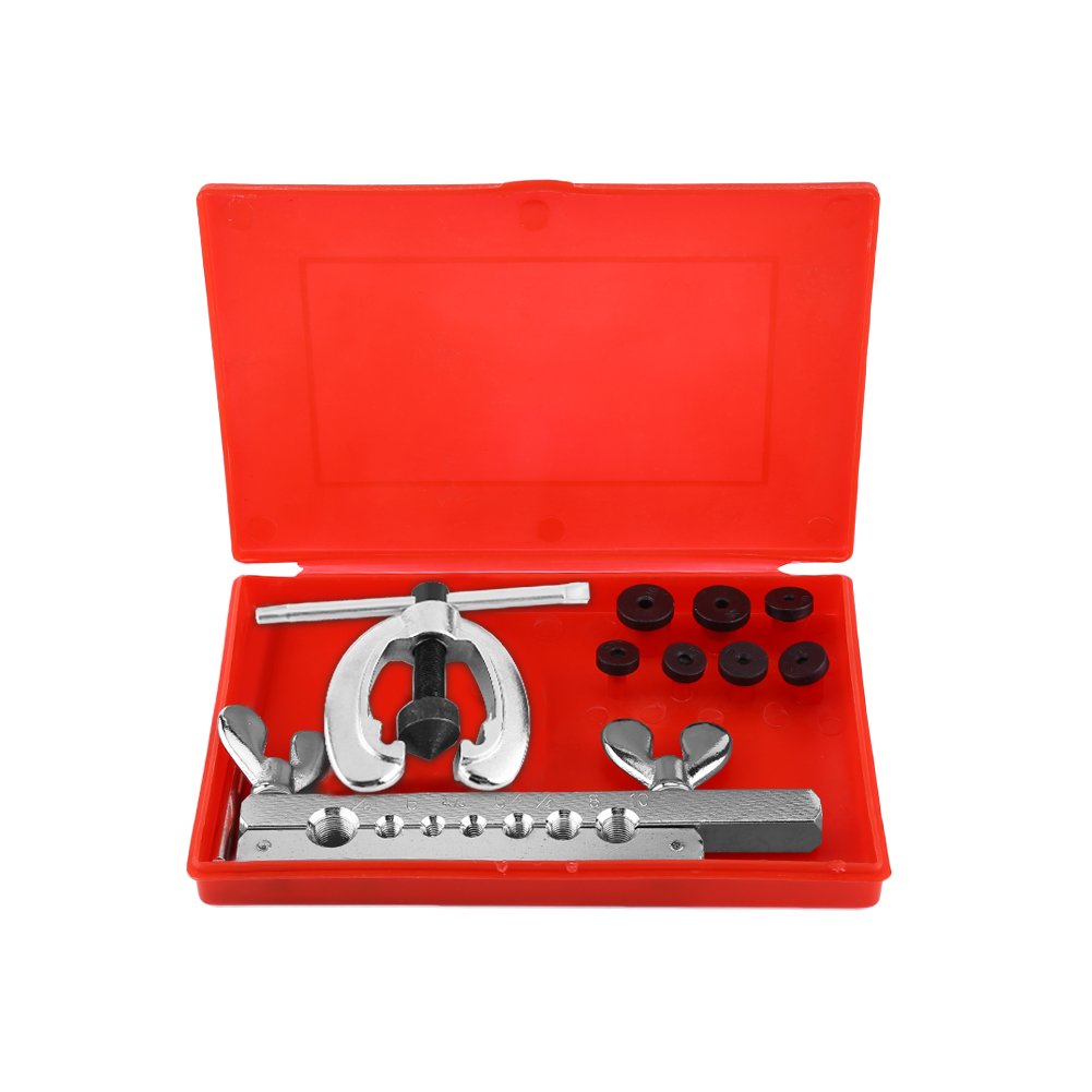 9pcs Pipe Flaring Tool Kit Tube Repair Flare Includes Clamp Spreader Dies with a Storage Case