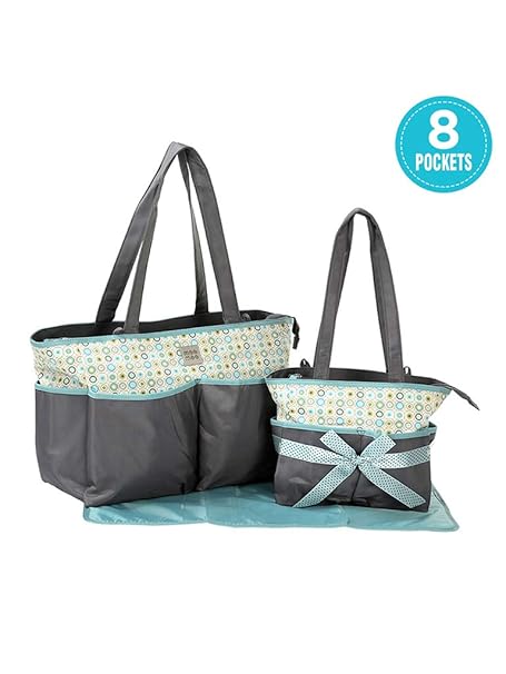 Mee Mee Multipurpose Diaper Bag (2-Piece Diaper Bag Set, Black)