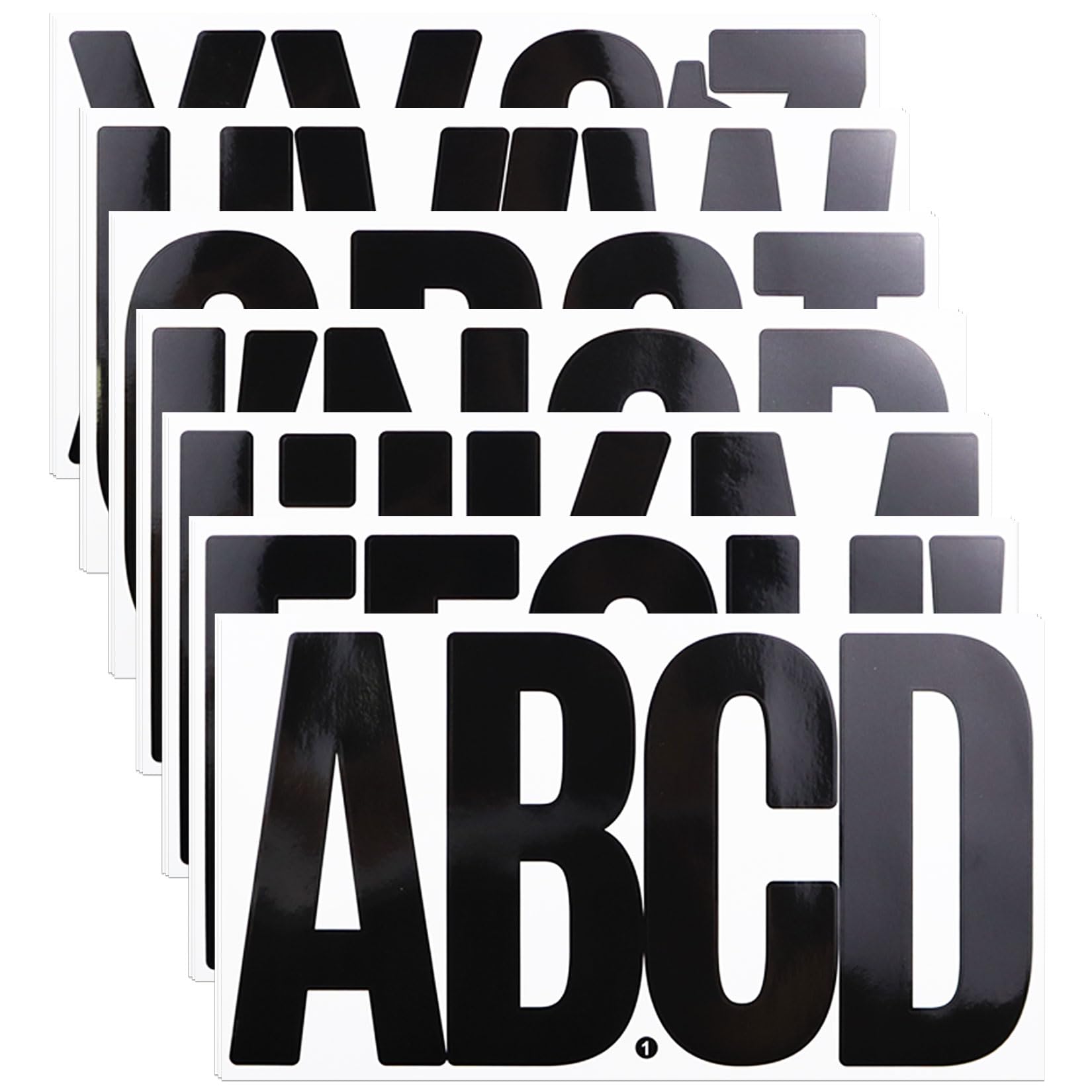 Photo 1 of 21 Sheets 6 Inch Letter Stickers, Self Adhesive Vinyl Capital Alphabet Punctuation Stickers for Mailbox, Crafts, Notice Boards - Black
